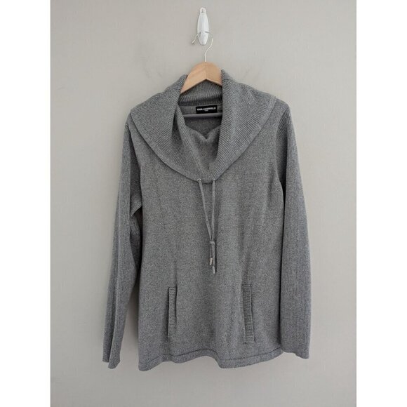 Karl Lagerfeld Sweaters - Karl Lagerfeld Paris Cowl Neck Pullover Metallic Sweater Size M